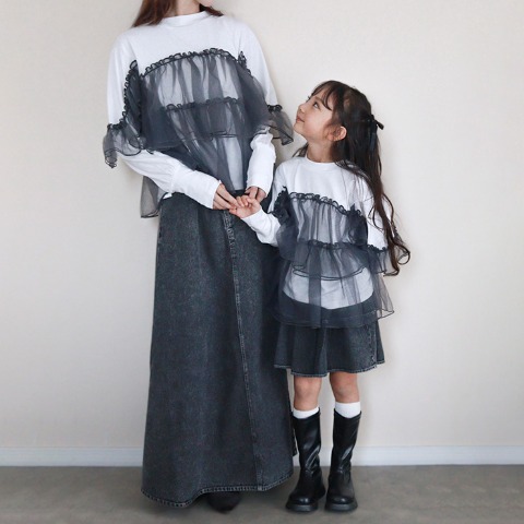 レディース　チュール使いプルオーバー（mirror bae.）