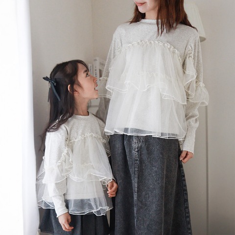 レディース　チュール使いプルオーバー（mirror bae.）