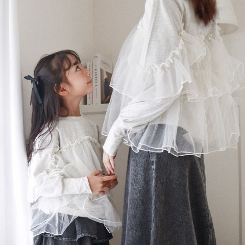 レディース　チュール使いプルオーバー（mirror bae.）