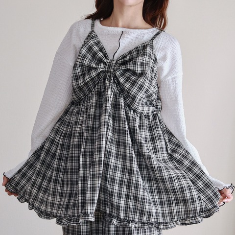 レディース　プルオーバー+リボンキャミセット（mirror bae.）