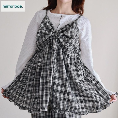 レディース　プルオーバー+リボンキャミセット（mirror bae.）