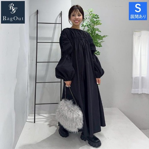 レディース【S～L】　シャーリングワンピース（yurina×RagOut）