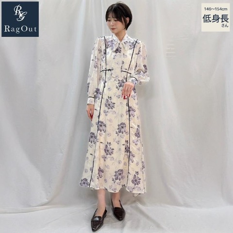 レディース【低身長】　花柄ラメドレス（RagOut）