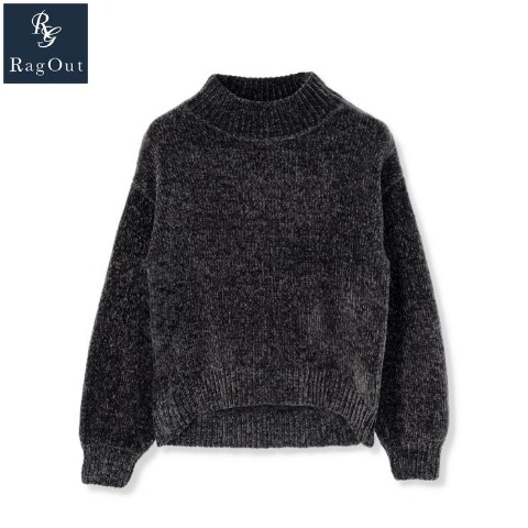 レディース　ベロアモールハイネックニットプルオーバー（RagOut）