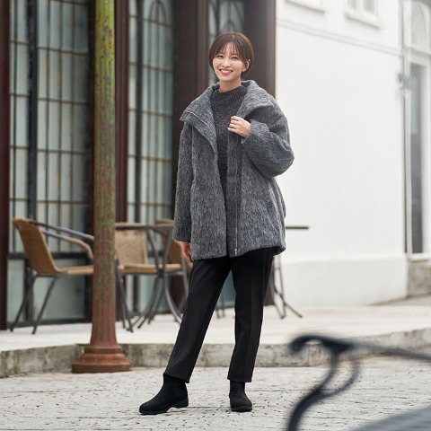 レディース　ベロアモールハイネックニットプルオーバー（RagOut）