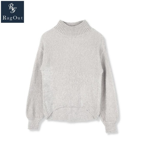レディース　ベロアモールハイネックニットプルオーバー（RagOut）