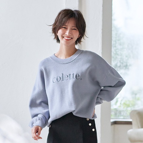 レディース　刺しゅうロゴ使いニットプルオーバー（RagOut）
