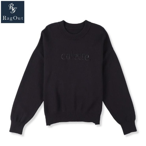 レディース　刺しゅうロゴ使いニットプルオーバー（RagOut）
