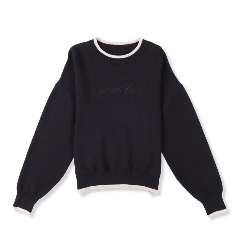レディース　刺しゅうロゴ使いニットプルオーバー（RagOut）