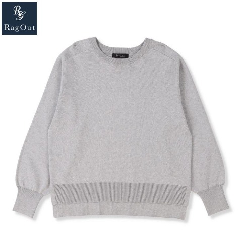 レディース　クルーネックラメニットプルオーバー（RagOut）