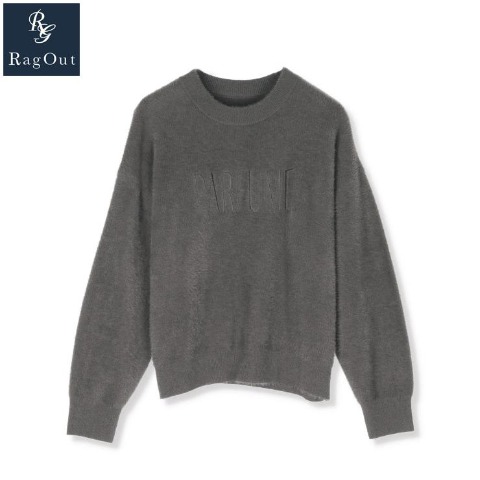 レディース　ロゴ使いシャギーニットプルオーバー（RagOut）