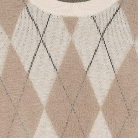 レディース　アーガイル柄シャギーニットプルオーバー（RagOut）