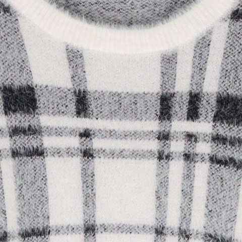 レディース　チェック柄シャギーニットプルオーバー（RagOut）