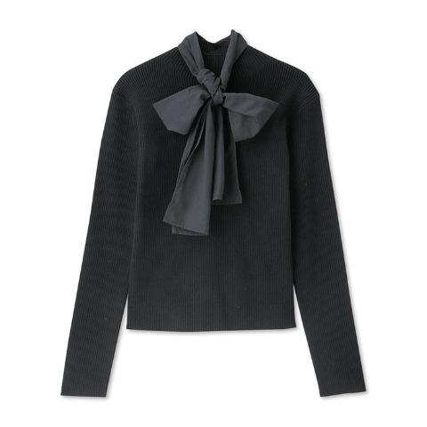 レディース　リボン使いニットプルオーバー（RagOut）