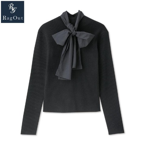 レディース　リボン使いニットプルオーバー（RagOut）