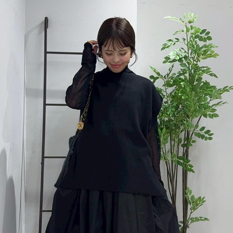 レディース【S～L】　ハイネックニットベスト（yurina×RagOut）