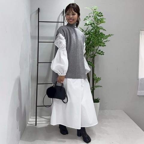 レディース【S～L】　ハイネックニットベスト（yurina×RagOut）