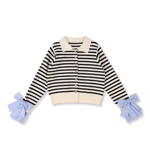 レディース　袖布帛切替ニットカーディガン（RagOut）