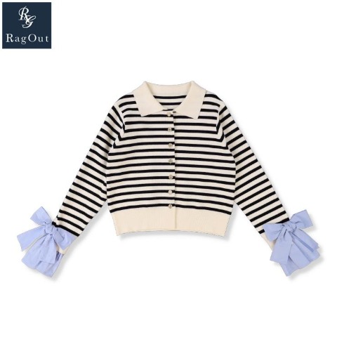 レディース　袖布帛切替ニットカーディガン（RagOut）