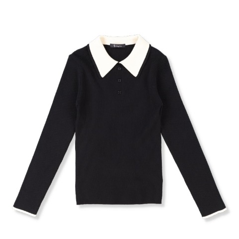 レディース　ダブル襟付ニットプルオーバー（RagOut）