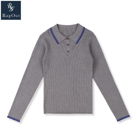 レディース　襟付ニットプルオーバー（RagOut）