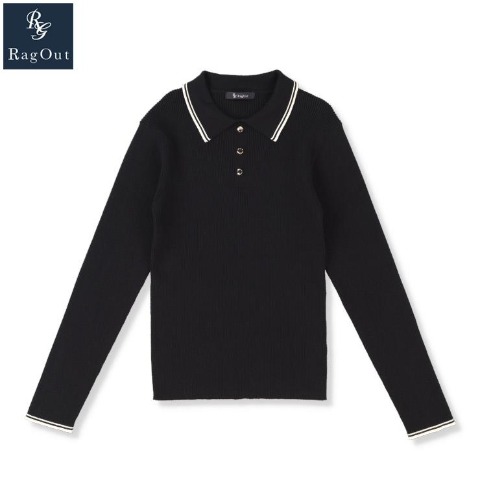 レディース　襟付ニットプルオーバー（RagOut）