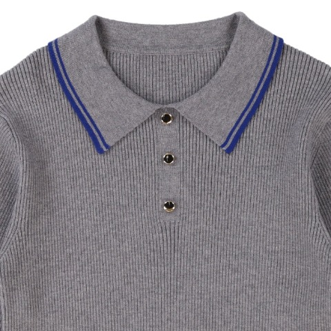 レディース　襟付ニットプルオーバー（RagOut）