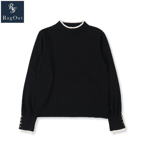 レディース　配色使いニットプルオーバー（RagOut）