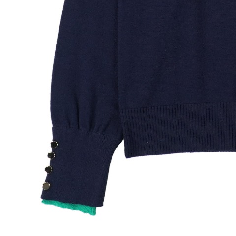 レディース　配色使いニットプルオーバー（RagOut）