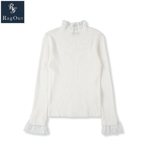 レディース　レース使いニットプルオーバー（RagOut）