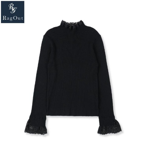 レディース　レース使いニットプルオーバー（RagOut）