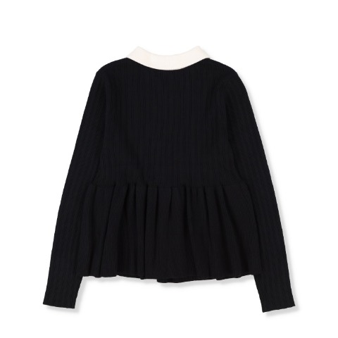 レディース　襟付ペプラムニットプルオーバー（RagOut）