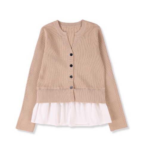 レディース　裾布帛切替ニットカーディガン（RagOut）