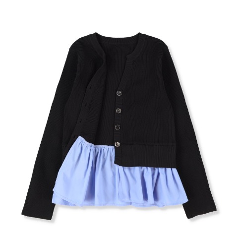 レディース　裾布帛切替ニットカーディガン（RagOut）