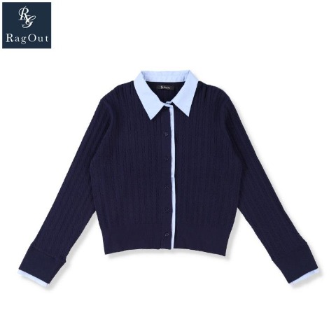 レディース　布帛切替ニットカーディガン（RagOut）