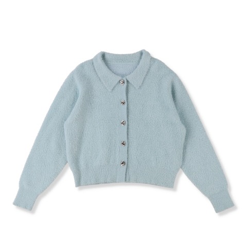 レディース　襟付ラメシャギーニットカーディガン（RagOut）