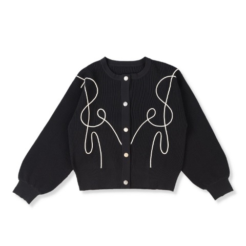 レディース　ロープ刺しゅう使いニットカーディガン（RagOut）