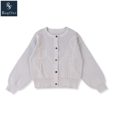 レディース　ロープ刺しゅう使いニットカーディガン（RagOut）