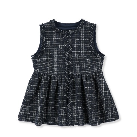 レディース　ラメ使いペプラムベスト（Kana×RagOut）