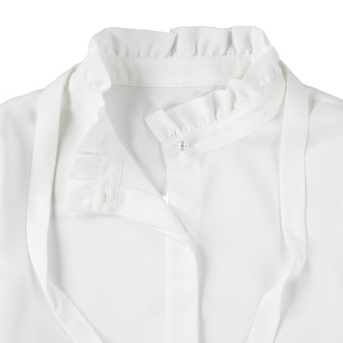 レディース　スタンドネックリボン使いブラウス（Kana×RagOut）