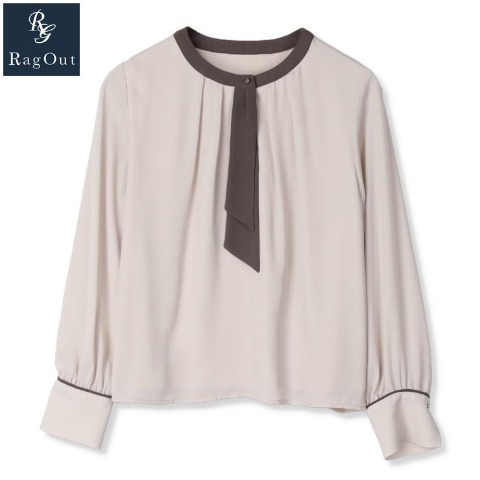 レディース　マルチファンクション配色タイブラウス（RagOut）