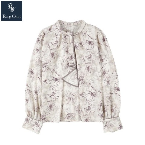 レディース　花柄ボウタイブラウス（RagOut）