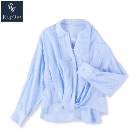 レディース　シアーストライプシャツ（RagOut）