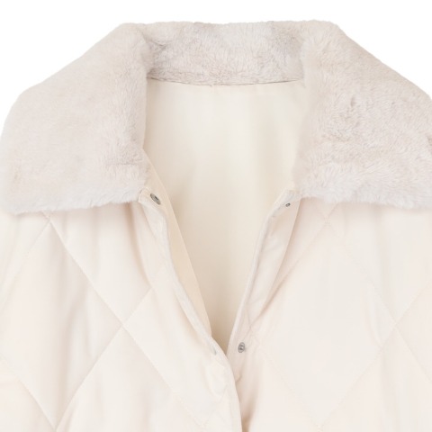 レディース　襟ファー切替キルトジャケット（RagOut）