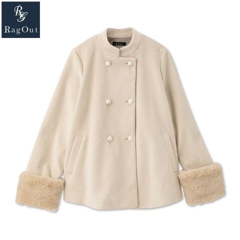 レディース　袖シャギーコート（RagOut）