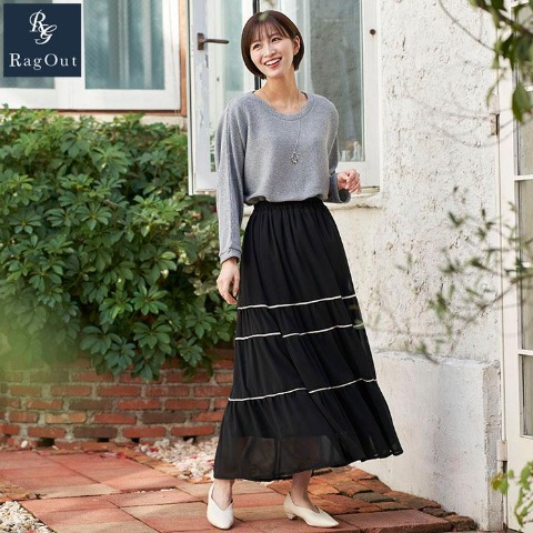 レディース　配色スカート（RagOut）