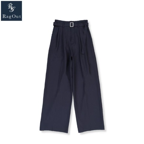 レディース　ベルト付きワイドパンツ（RagOut）