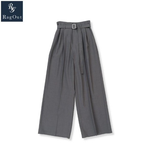 レディース　ベルト付きワイドパンツ（RagOut）