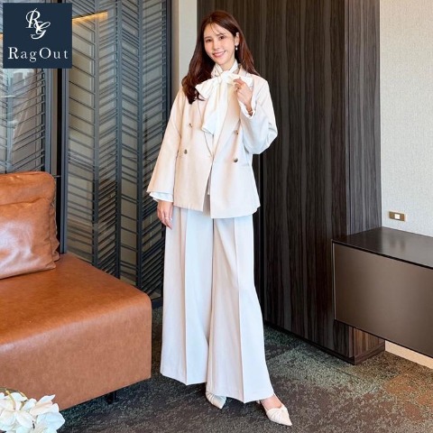 レディース　細見え美人ベルト付ワイドパンツ（Yukika×RagOut）