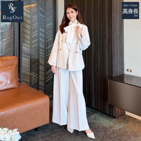 レディース【高身長】　細見え美人ベルト付ワイドパンツ（Yukika×RagOut）